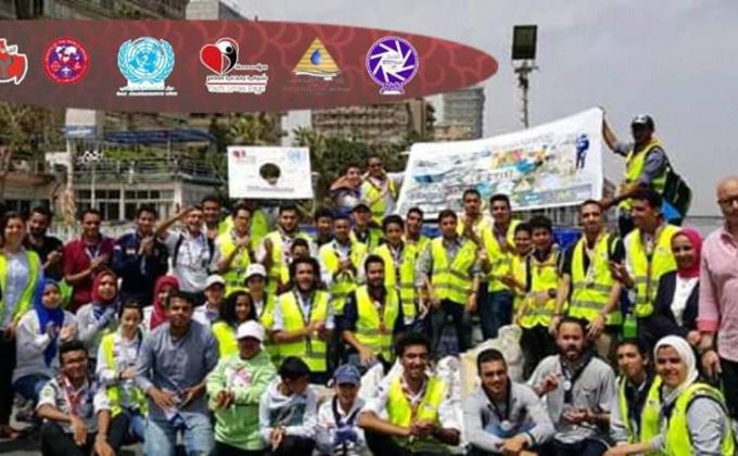 تنظيف نهر النيل فى جمعية الكشافة البحرية بالجيزة برعاية الامم المتحدة