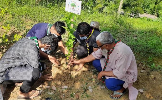 Tree Plantation & Plastic Cleaning at REGIONAL SCOUT TRAINING CENTER, SYLHET