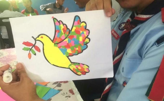 Aktiviti Kolaj Keamanan Sempena Program Jelajah Keamanan Kelana Sabah Bersatu 2019