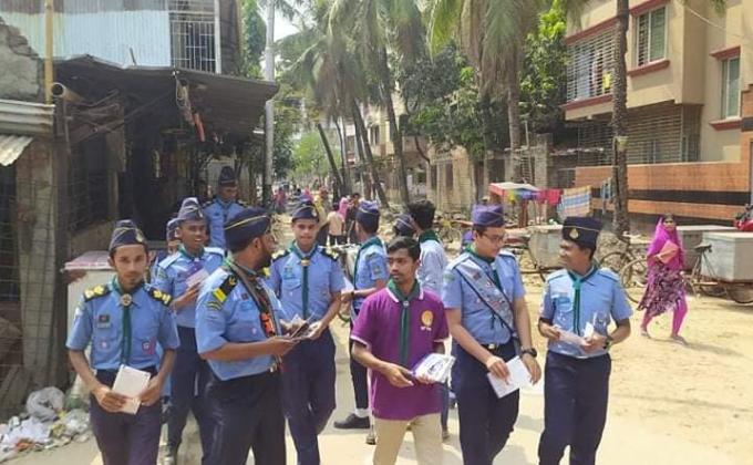 করোনা ভাইরাস সচেতনায় এয়ার স্কাউট