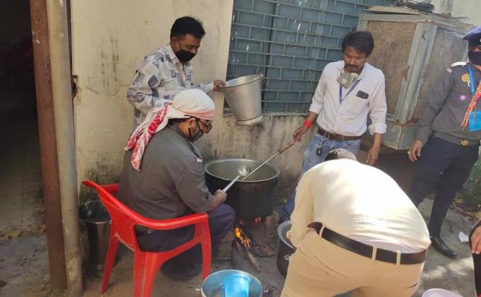 Food distribution to the poor, beggars, pilgrims and laborer during covid-19 