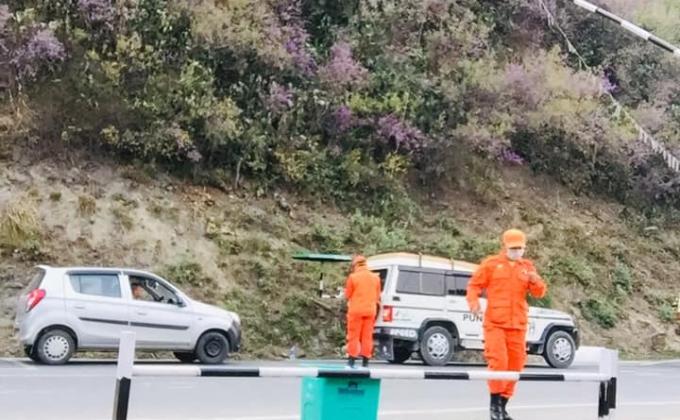On national duty at check post screening of vehicles