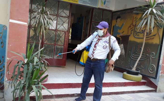 حملة التوعية ضد فيروس كورونا المستجد بمحافظة أسيوط تحت شعار كلنا مسؤول لحماية وطنا ضمن مبادرة مصر تتحدي الفيروس  ( جمعية الكشافة الجوية المصرية ) 