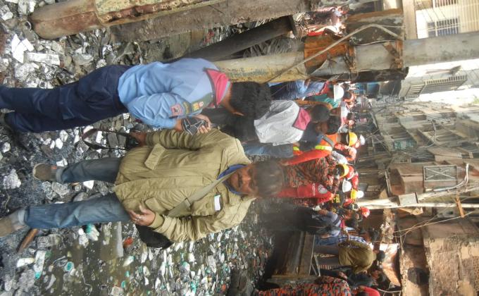 Assistance of the Scouts in the rescue operation of Chalkbazar Fire Tragedy  
