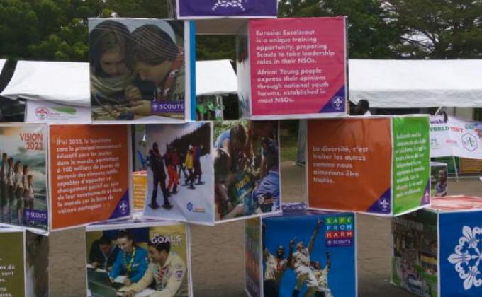 Quiz card game and Origami For Peace at the 7th Africa Scout Jamboree #Better World Tent