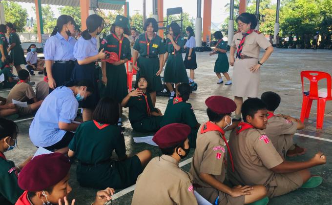 ทดสอบสมรรถภาพทางร่างกายของลูกเสือเนตรนารีม.2