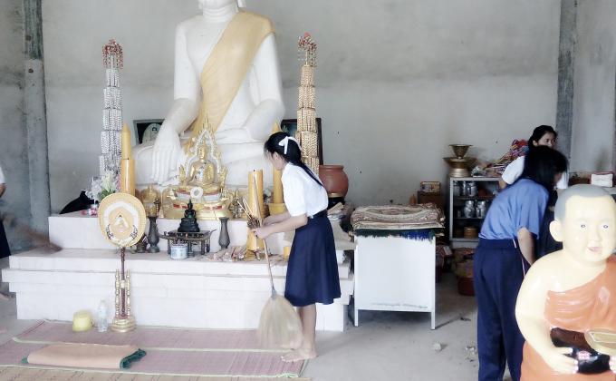 ทำความสะอาดวัด