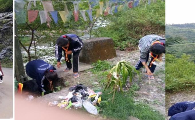 Cleaning campaign at Sawang village