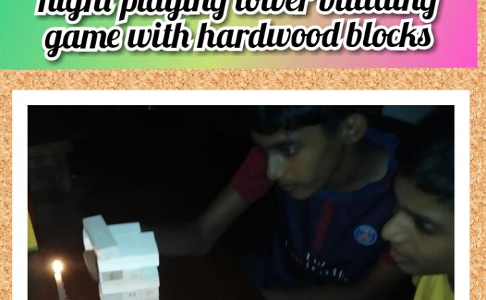 playing with brother in candlelight 