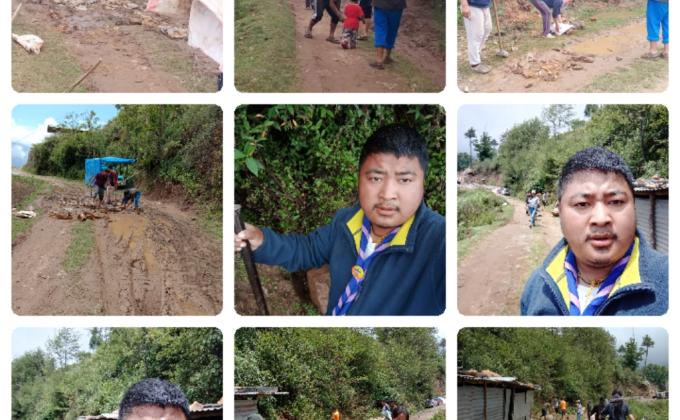 farm road maintenance(filling up potholes) 