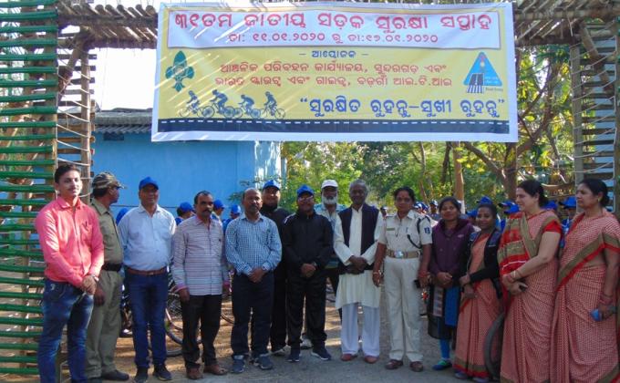 Celebrating 31st National Road Safety Week by the Odisha State Bharat Scouts & Guides Unit of Bargaon ITI, Sundargarh