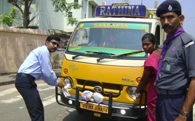Bulls eye project for controlling vehicles head light power, like buses, cars, lorry etc.,  