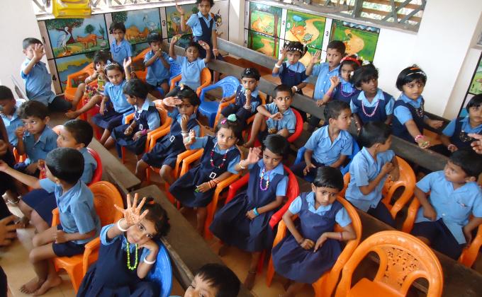 teaching games at GLPS bp angadi