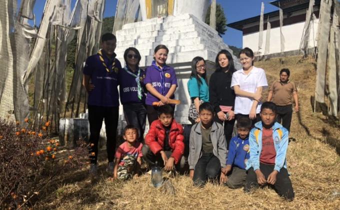 White washing Stupa!