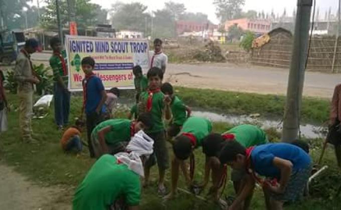 स्वछता अभियान में एक कदम हमारे स्काउट का