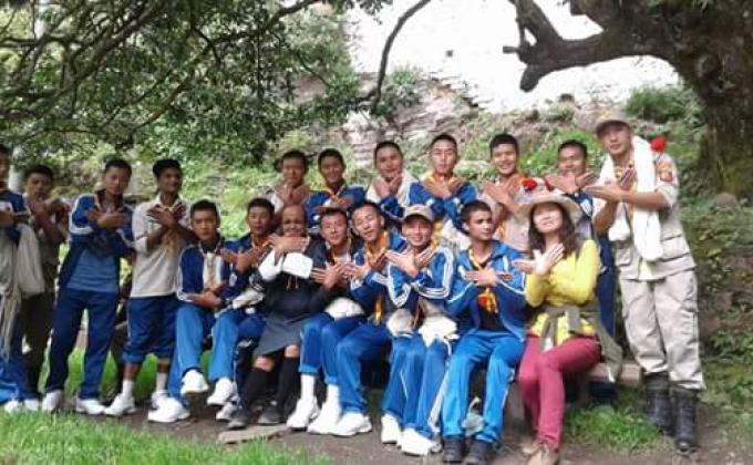 Scout in search of blessing from Guru Rinpoche