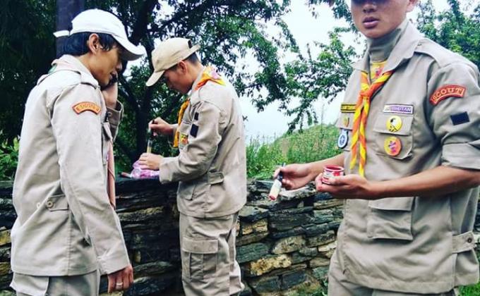 Scout hiking 
