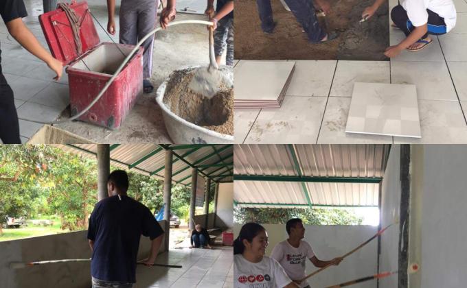 ลูกเสือวิสามัญโรงเรียนหัวหินได้ไปปูกระเบื้องและทาสีศาลา ที่ศาลาปฏิบัติธรรมคุณพ่ออุดม คุณแม่สง่า ต.หนองพลับ อ.หัวหิน จ.ประจวบคีรีขันธ์