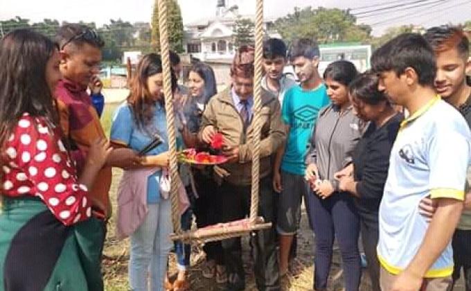 CONSTRUCTED SWING DURING VIJAYA DASHAMI
