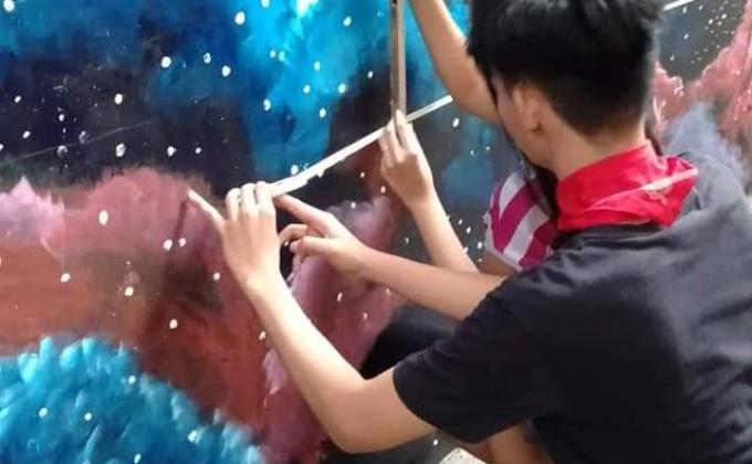 Day #7 Finishing Of Mural SWA Entry Of Caloocan High School Senior Scouts