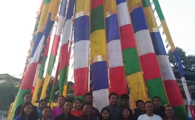 Erecting of Lungdar for the examination of the students of SJMSS.