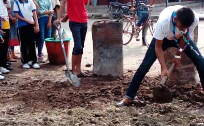 Community service( road cleaning)