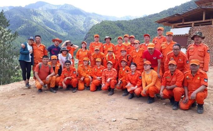 Community Service at Drugyel dzong construction