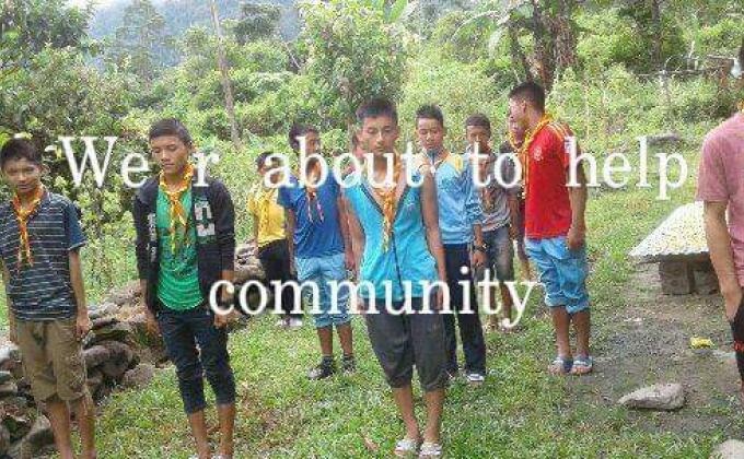 Scout and youth together in action 