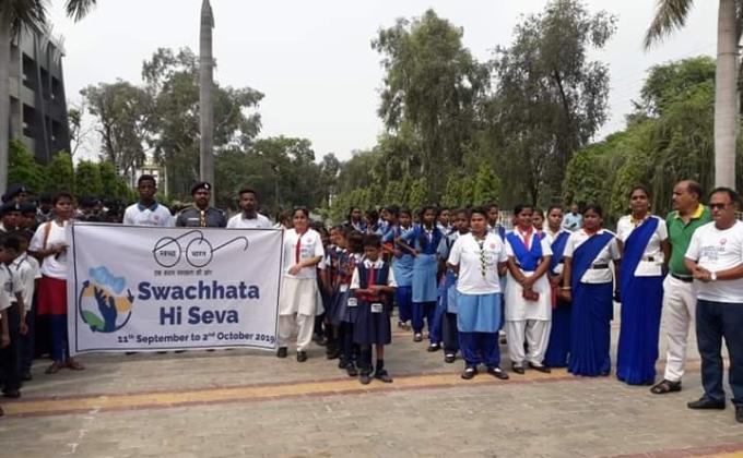 swachhata hi seva E.C.RELLWAY MUGHALSARAI THE BHARAT SCOUT &GUIDE 
