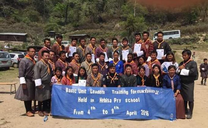 Basic unit leader training for teachers under Wangdue District, Bhutan