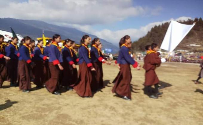 Chapcha Scouts participanted in Dzongkhag level Grand Celebration on 21.02.2019 at Chukha CS