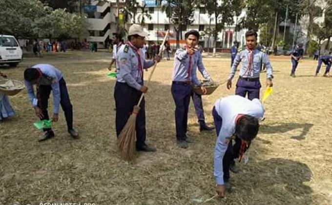ক্যাম্পাস পরিষ্কার পরিচ্ছন্ন কার্যক্রম। 