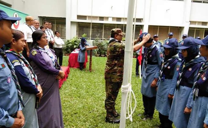 Oath ceremony of Rajuk Uttara Model College Rover Scout Group