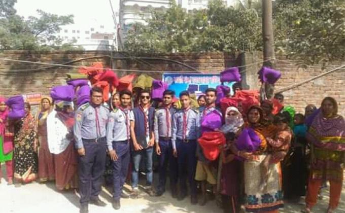 সরকারি বাঙলা কলেজ রোভার স্কাউট গ্রুপের আয়োজনে কম্বল বিতরন