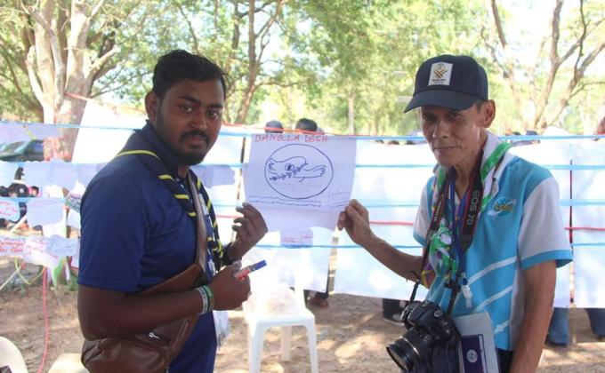 ২২ জানুয়ারি ২০১৯ তারিখে থাইল্যান্ড রোভার মুট এর মেসেঞ্জার অফ পিস এর না রকম কার্যক্রমে অংশগ্রহণ।