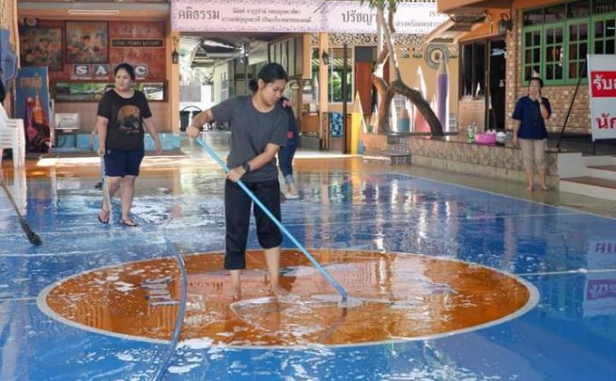 กิจกรรมทำความสะอาดป้องกันโควิด-19