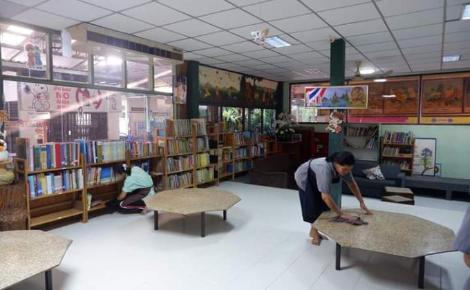 กิจกรรมทำความสะอาดห้องเรียนป้องกันเชื้อโรค