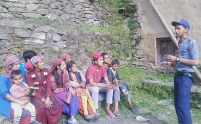 Awareness in village for safety from COVID19