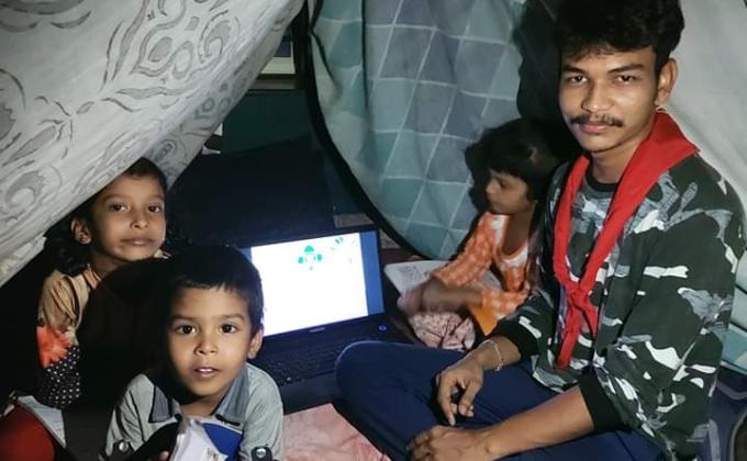 With light of hope ,Stay at Home - By Rovers and Rangers Bharath Scouts and Guides District Association Udupi. Karnataka State India "