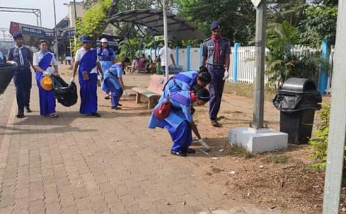 "43rd month Swachh Bharat Cleanliness Drive by Bharat Scouts and Guides District Association Udupi. Karnataka State India. "