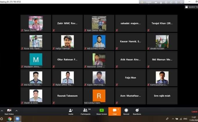অনলাইনে রংপুর ও সিলেট বিভাগীয় সিনিয়র রোভার মেট ওয়ার্কশপ অনুষ্ঠিত