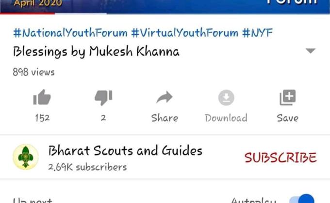 PROJECT SANKALP YouTube channel of BSG 
I visit YouTube  channel  of Bharat scout and guide .