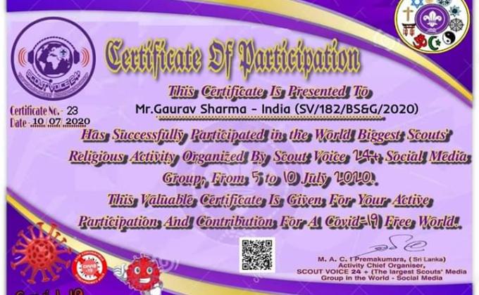 

WORLD BIGGEST SCOUT'S RELIGIOUS ACTIVITIES AGAINST COVID-19