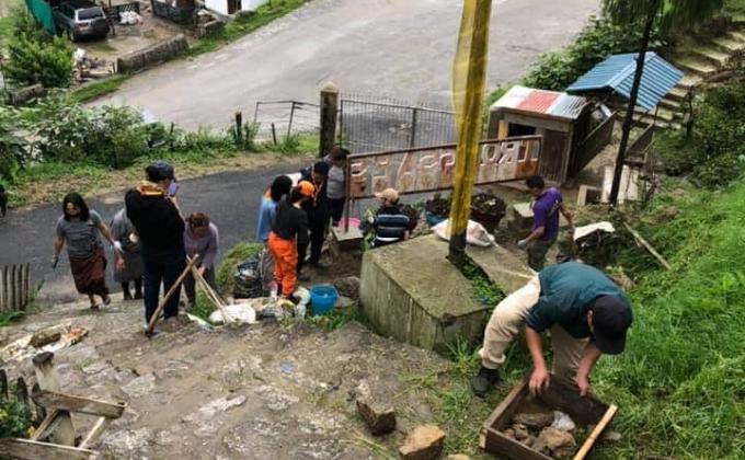 working together to make our scout area beautiful 