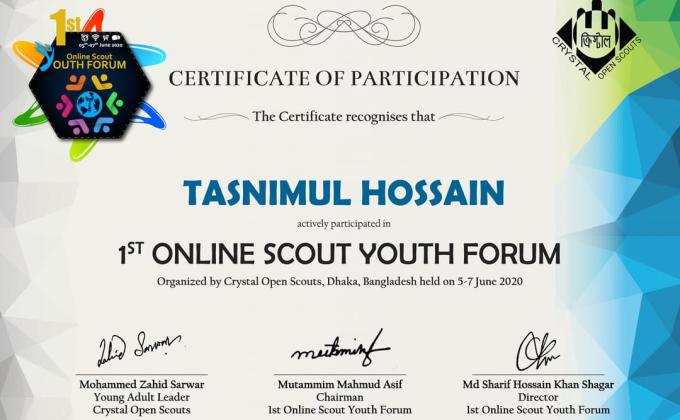 1st Online Scout Youth Forum onganized by Crystal Open Scouts (১ম অনলাইন স্কাউট ইউথ ফোরাম । আয়োজনে ক্রিস্টাল ওপেন স্কাউটস