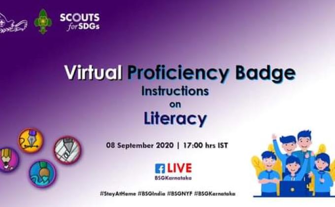 Vitual Proficiency Badge instructions on Litracy