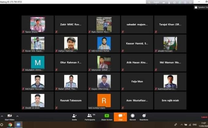 অনলাইনে রংপুর ও সিলেট বিভাগীয় সিনিয়র রোভার মেট ওয়ার্কশপ অনুষ্ঠিত