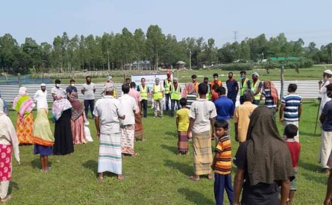 Rescue for Sirajganj" funded by USA, food items were distributed among the helpless

