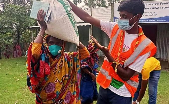 Relief work at Lalmonirhat by Crystal Open Scouts