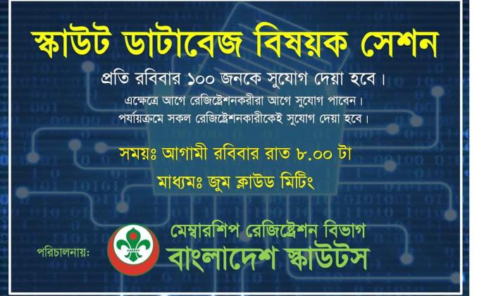  স্কাউট ডাটাবেইজ বিষয়ক সেশন